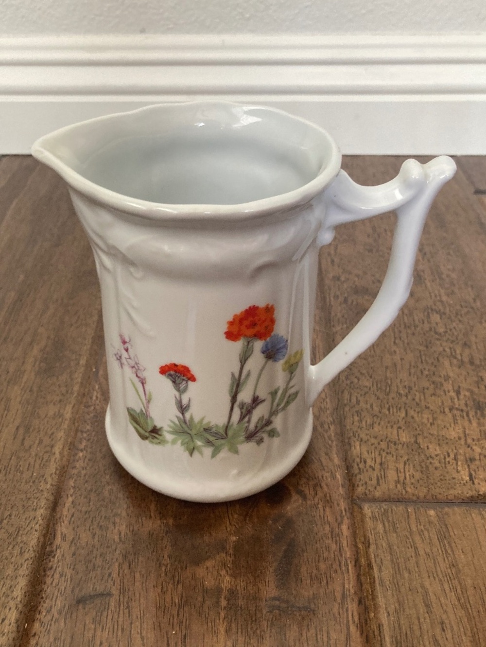Vintage Philip Lourioux Creation Milk Pitcher Wildflowers 16oz France